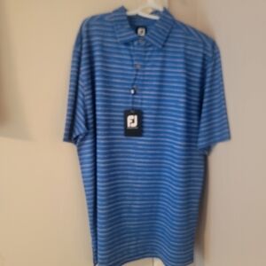 NWT FootJoy Blue Striped Men’s Golf Shirt